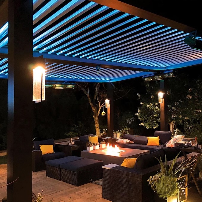 Aluminum Louvered Pergola Outdoor Garden Leisure European-style Louvered