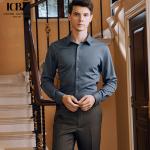 Business Professional No Ironing Men's Long-Sleeved Shirts with Customized Logo