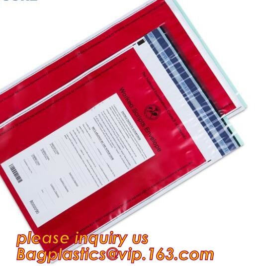 Opaque Tamper Evident Sealing Plastic Bank Money Steb Security Bag / Custom Self Adhesive Plastic Courier Bag, bagease