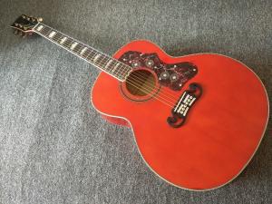 Quality customization G200 Acoustic Guitar Flame red Top Solid spruce maple Tiger stripes Body Guitar wholesale