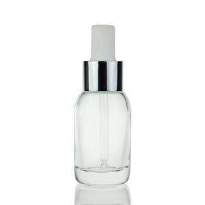 Quality Empty Clear Serum Dropper Bottles Round 50ml Frosted Glass Serum Bottle wholesale