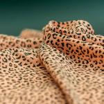 Leopard Dot Printed 180cm Rib Stretch Knitted Fabric Polyester Cotton Dress