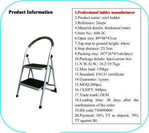 Quality Portable 150kg Anti Rust Steel Step Ladder wholesale