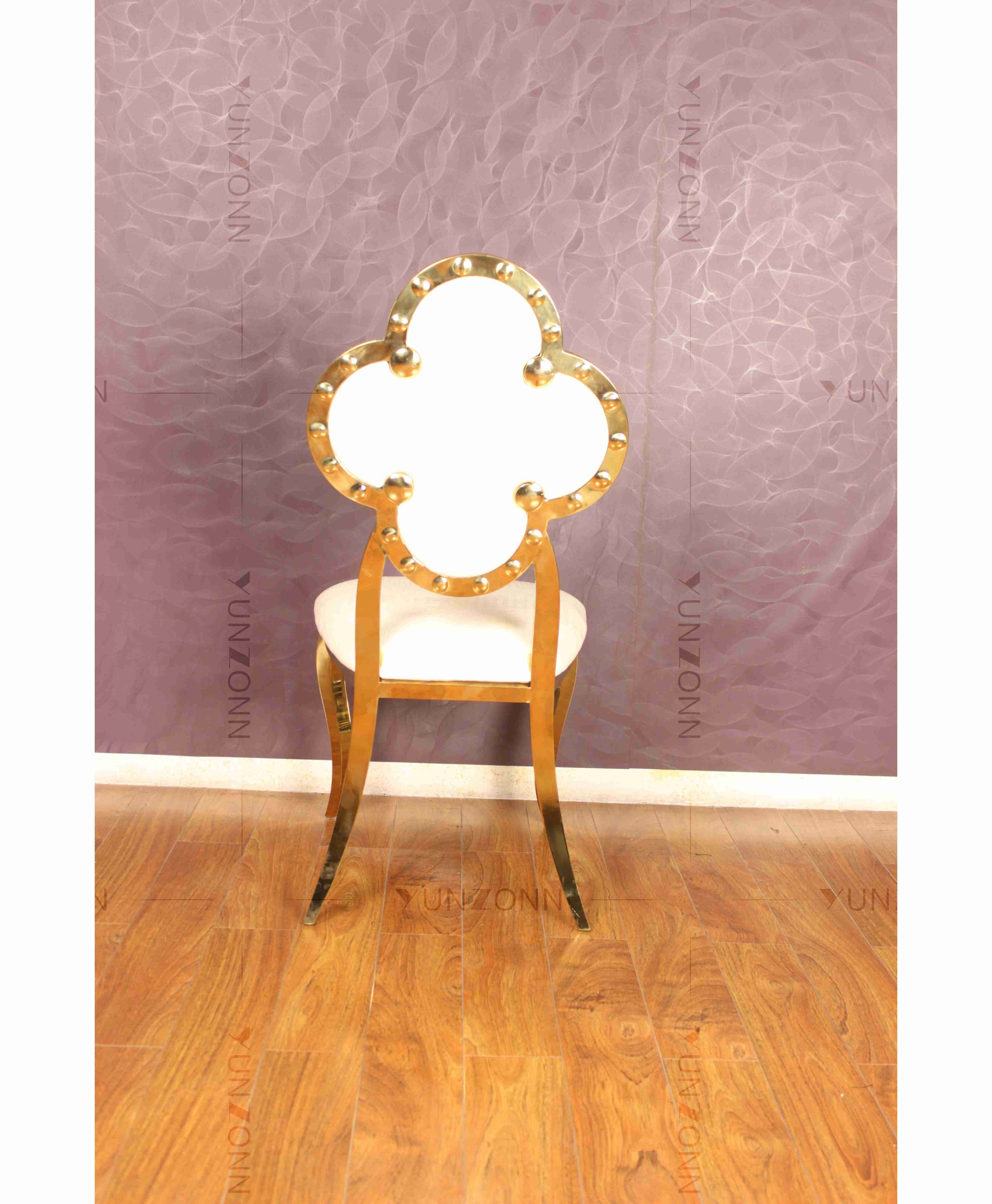 Popular Middle East Stainless Steel Wedding Events Leather Back Dining Chair