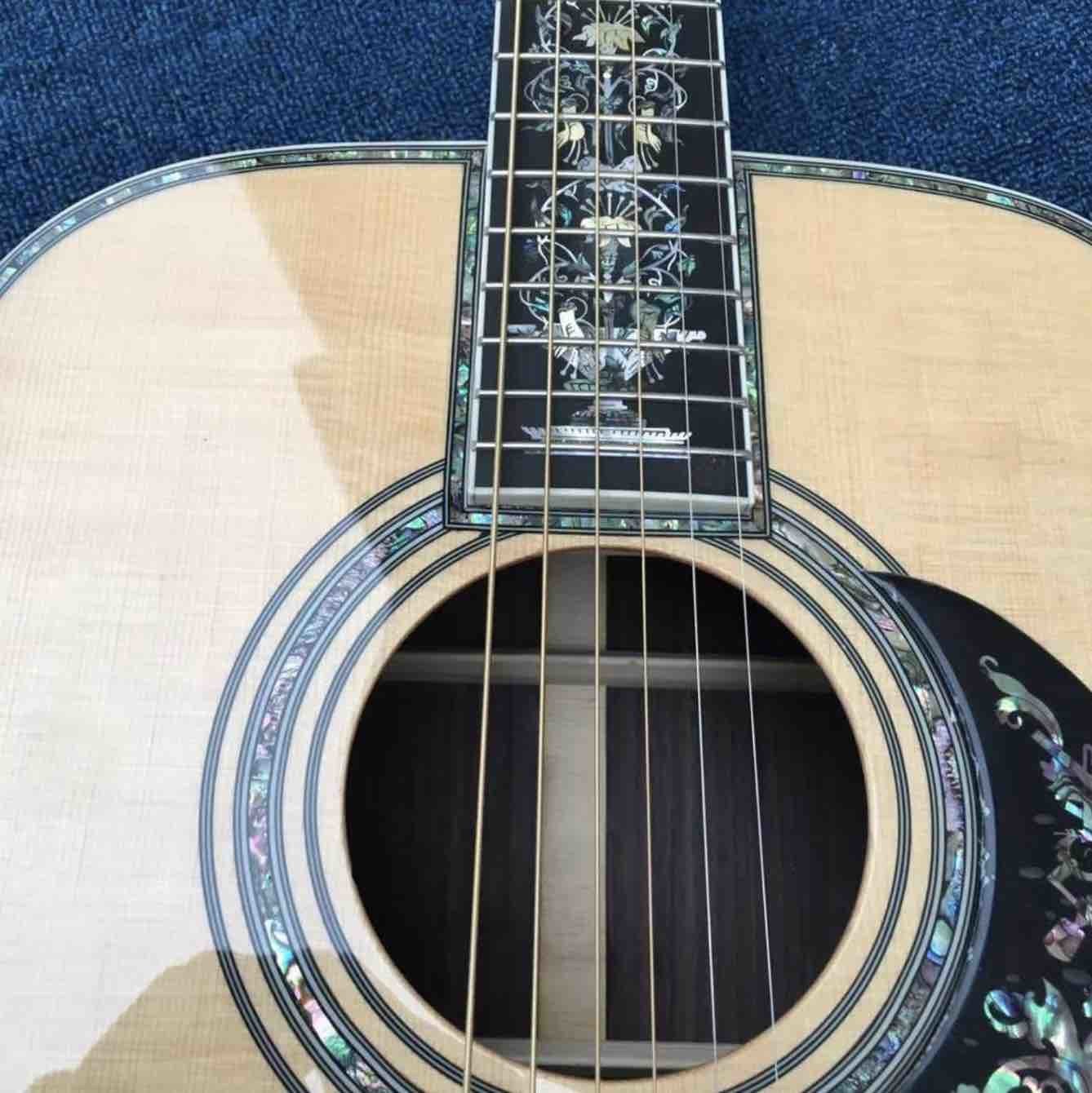 Aaaa All Real Abalone Super Deluxe Wood D45L Acoustic Guitar Customized Logo Is Available