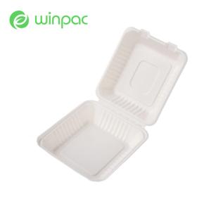 Quality Disposable Biodegradable Take Away Food Container 6 Inch Sugarcane Bagasse Lunch Box wholesale