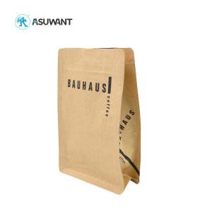 Quality Resealable Kraft Paper Flat Bottom Mylar Coffee Bags wholesale