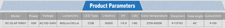Bulk sales COB 10w LED downlight