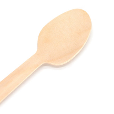 185mm disposable 100% natural material reinforced wooden coffee catering spoon wrapped individually for home and kitchen