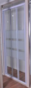Quality Custom Glass Shower Door , 3Pcs Shower Sliding Glass Doors With White Painted Profile wholesale