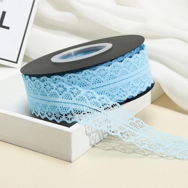 French Appliques Guipure Fabrics Bridal Cotton Embroidery Macaron blue color