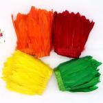 Dress Decoration Goose Feather Fringe Trim with Satin Ribbon Tapes and Dyed