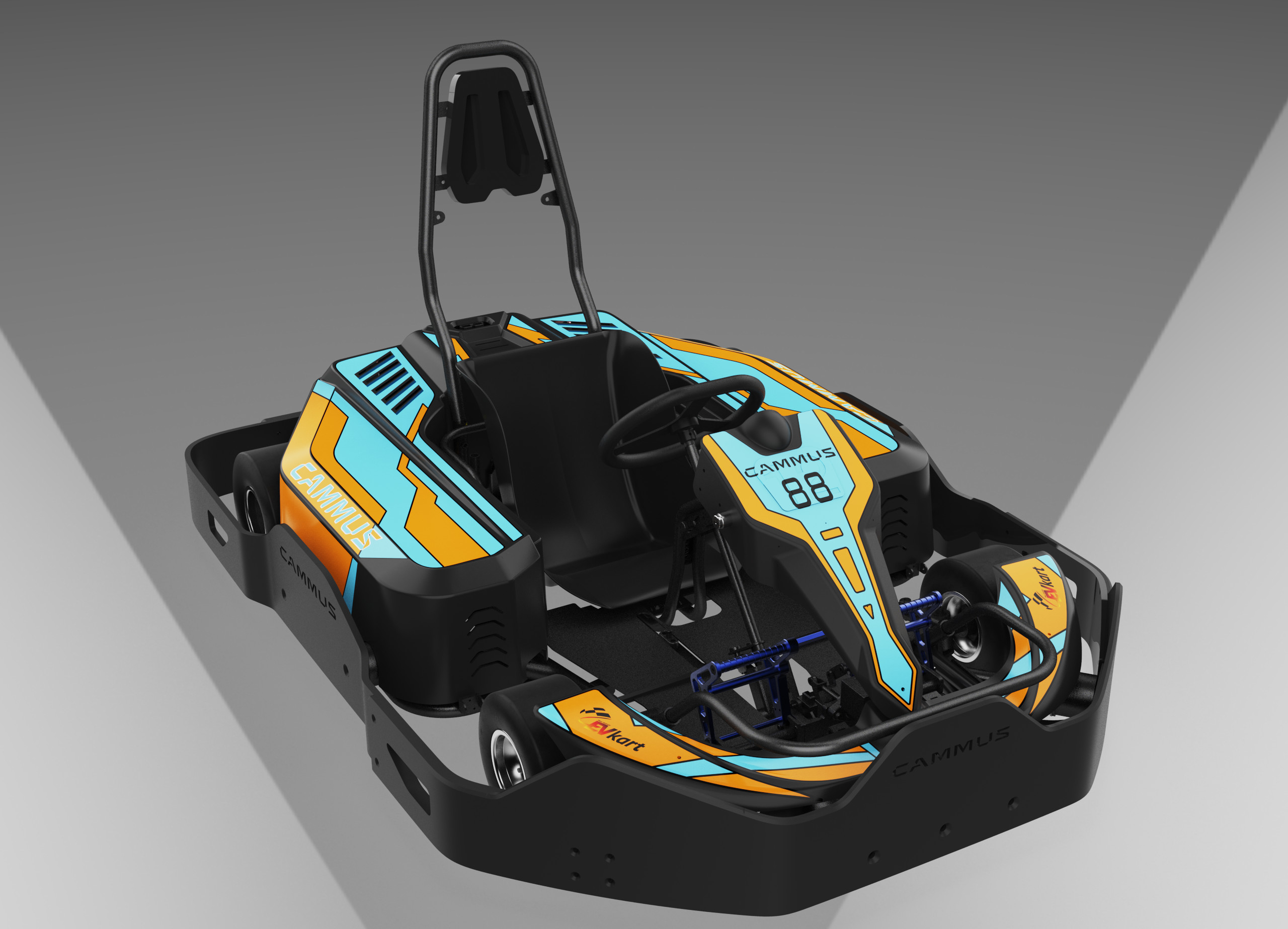 Kids Electric Go Kart with 4 Wheels , Single Hydraulic Disc Brake Pedal Go Kart