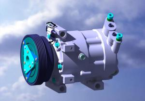 Quality PAG46 160cc 12v Electric AC Compressor dc 116.7mm Clutch wholesale