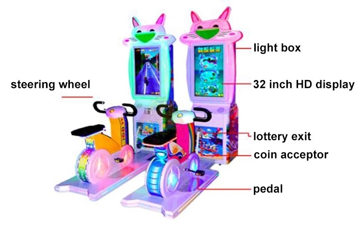 Speed Bike Arcade Video Game Machine Amusement Kiddie Ride With 32" LCD Screen