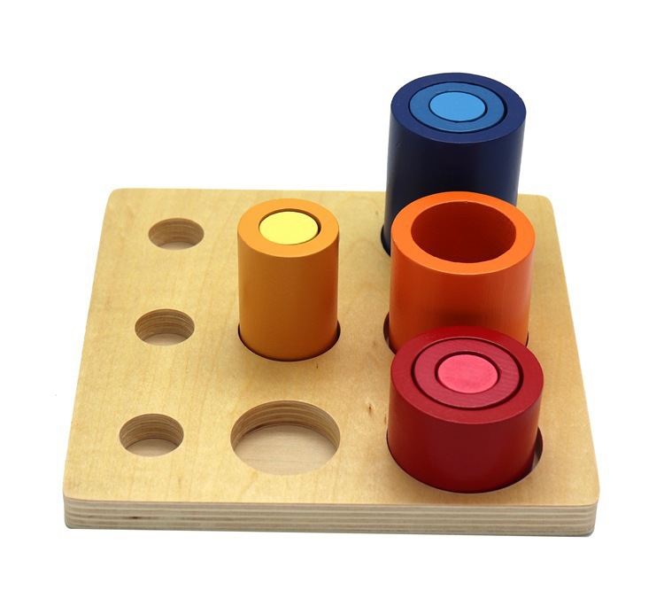 Wooden Early Education Thinking Round Block Develop Children Intelligence Baby Coordination Square Assembled Toy