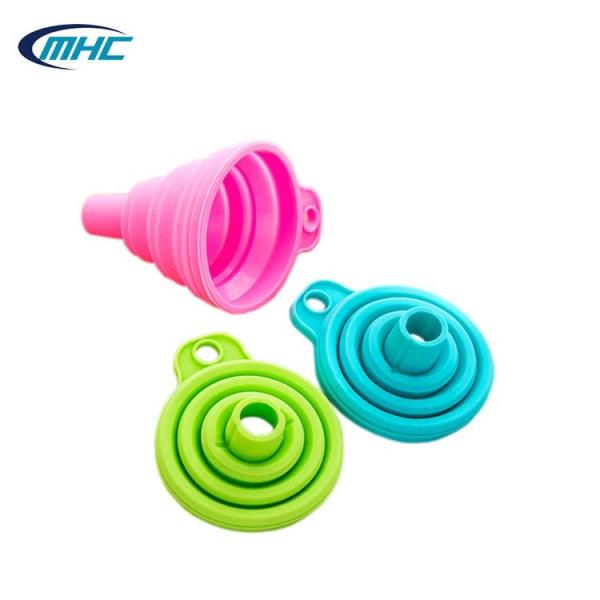 Mini Collapsible Silicone Kitchen Funnels Oil Liquid Reusable Customized Food