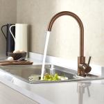 PVD Coating Copper Color Surface Kitchen Water Faucet For Sink Stainless Steel