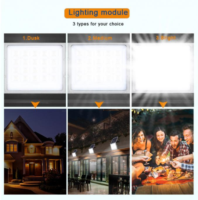 2700K 200W Remote Controlled Solar Floodlight Led 3400lm 120 Degree Lux