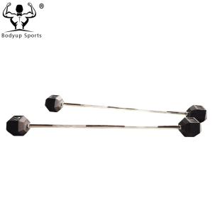 Quality Hexagonal Weight Lifting Barbell With Straight Curl Bar 47inch Length wholesale