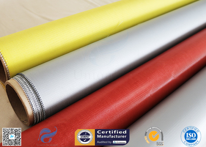1.5m Wide 0.45mm Silicone Coated Fiberglass Fabric 80g Single Side Chemical Resist