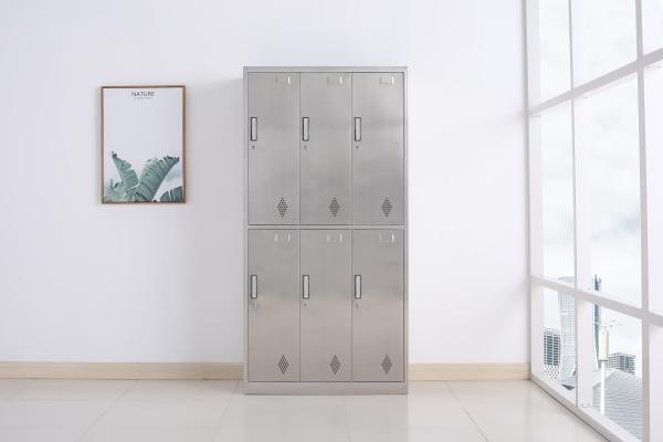 Six Doors Stainless Steel Storage Cabinet Cupboard locker office furniture For
