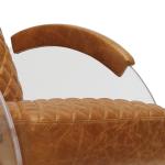 Real Leather Light Brown Contemporary Acrylic Armchair Defaico Furniture