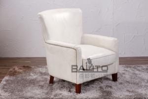 Quality antique white leather chair,#2012 wholesale