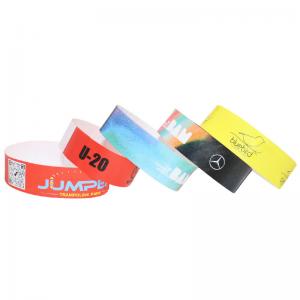 Security Paper Event Wristbands Adjustable Fit Full Color Bar Coding
