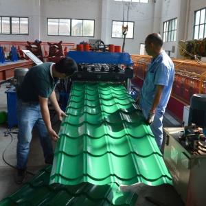 Quality 0.4mm Color Sheet Roof Panel Roll Forming Machine 5.5KW Hydraulic Station wholesale