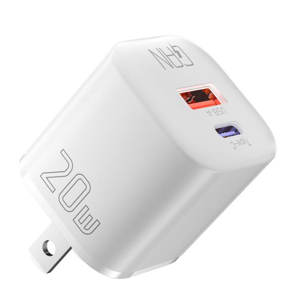 20W GaN Travel Charger USB Type-C Fast Charging Phone Wall Charger For Cell