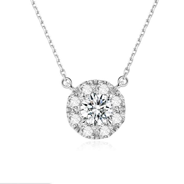 Classic 18k Gold Lab-Grown Diamond Pendant White Lab-Grown Diamond Pendant