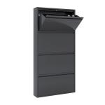 Wall Mounted Metal Shoe Cabinet Home Storage Footwear Cupboard