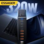 ESSAGER YMX-320W Series PD 20W 65W 100W QC 18W 8 Ports USB-C USB-A GaN Charger