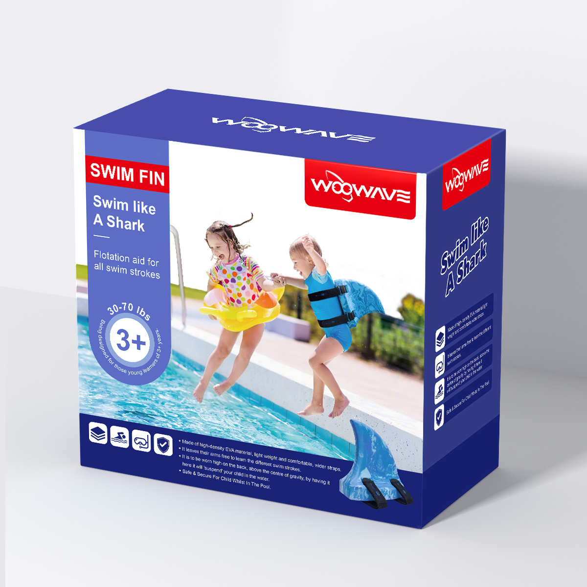 WOOWAVE Swim SharkFins Floating Kids Water Play Shark Fin for Kids Swimming Training