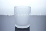 Clear Frosted Press Glass Candle Holder