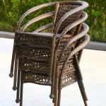 Modern Outdoor Rattan Dining Table And Chairs Set With Woven Rope Chairs Size 50
