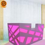 Waterproof Repairable Salon Reception Desk OEM Artificial Stone GMC Durable