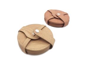 Quality PU Leather Drink Coasters Set Pantone Color For Cups And Glasses wholesale