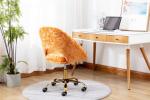 Orange Leisure 360Degrees Living Room Office Chair D18.90”Velvet Fabric
