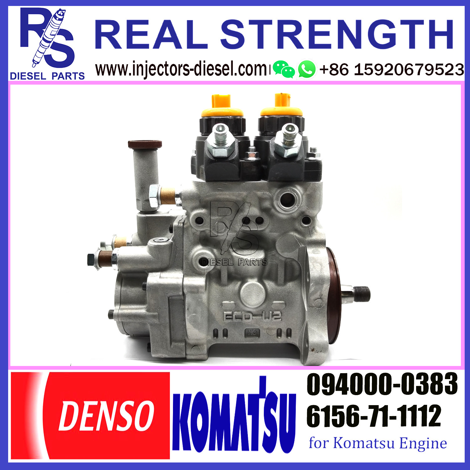 DENSO pump 094000-0383 Diesel Engine Fuel Pump 094000-0383 For Komatsu 6156-71-1112 6156-71-1111 6156-71-1110