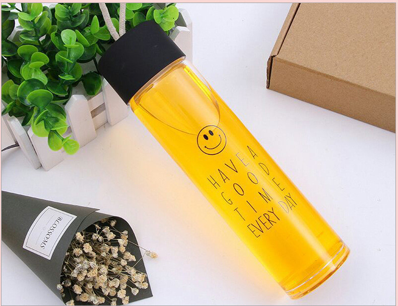 monolayer glass high boron silicon transparent water cup four colors size 22*5.5cm logo printing