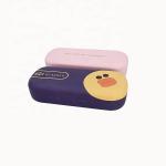 Stylish Black Pink PU Leather Sunglasses Case With Logo Printed