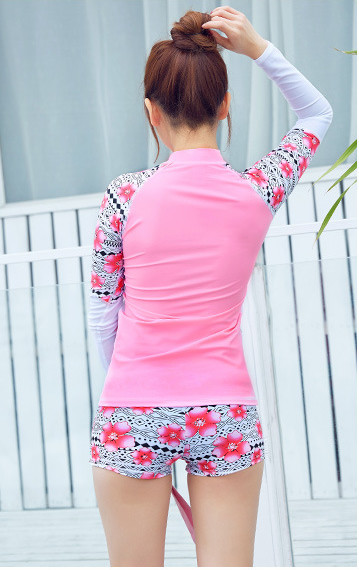 2019 UV Protection Swimming suit for women long sleeve and legs swimwear shorts pants set beach surf clothes swimsuit
