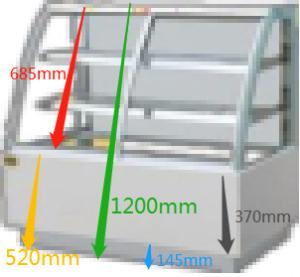 Quality Air Cooling Bakery Refrigerated Display Case 900x660x1130mm wholesale