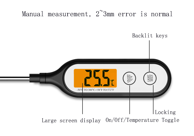 OBM Supported Indoor And Outdoor Digital Probe BBQ Thermometer For Safe Meat Cooking