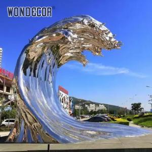 Quality WONDERS Casting Stainless Steel Sculpture Metal Wave Sculpture 250cm wholesale
