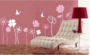 Quality Contemporay Funky Pink Flower Decoration Wall Sticker F261 wholesale