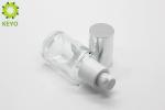 Round Shape Clear Glass Foundation Bottle 30ml Custom Service Acceptable