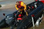 Black Long Military Inflatable Boats , 8 Person Motorized Inflatable Boat